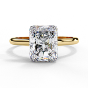 radiant cut lab grown diamond solitaire engagement ring